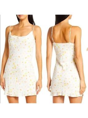 ELODIE Women Cowl Dress BNWOT New White Print